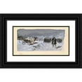 thumbnail image 1 of Moritz Ledeli 18x11 Black Ornate Wood Framed Double Matted Museum Art Print Titled - Defilation on the Enamel in Vienna, 1 of 5