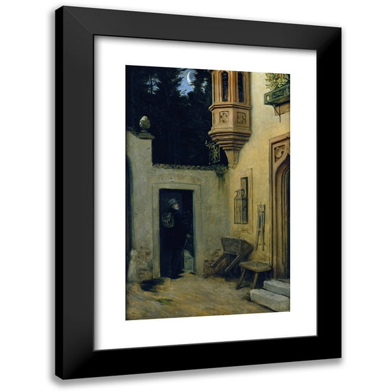 Moritz Von Schwind 11x14 Black Modern Framed Museum Art Print Titled - Farewell at Dawn (1859)