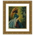 thumbnail image 1 of Moritz Von Schwind 12x14 Gold Ornate Wood Frame and Double Matted Museum Art Print Titled - Anna Schwind, the Artist's Daughter (1860), 1 of 4
