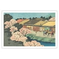 thumbnail image 1 of Moriyama Station - from Sixty-nine Stations of Kiso Road - Vintage Japanese Ukiyo-e Woodblock Print by Hiroshige, Eisen c.1800s - Fine Art Matte Paper Print (Unframed) 30x44in, 1 of 4
