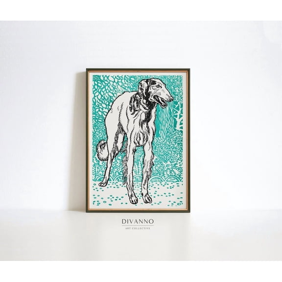 Moriz Jung Greyhound Dog Lithograph Unframed Paper Print