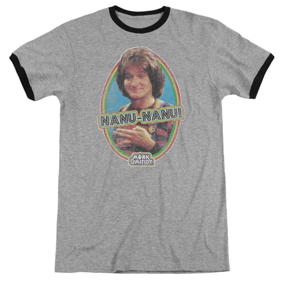 Mork & Mindy - Nanu Nanu - Heather Ringer Short Sleeve Shirt - XXX-Large