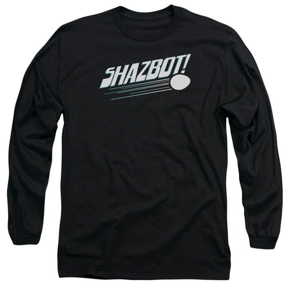 Mork & Mindy Shazbot Egg Long Sleeve Adult 18/1 T-Shirt Black