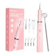 Morkare Plaque Remover for Teeth, Dental Calculus Remover with 3 Modes & 4 Heads, Tooth Cleaner Portable Sonic Tartar Plaque Stain for Home Use