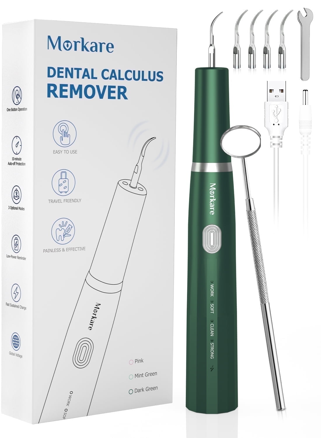 Morkare Plaque Remover For Teeth Tartar Removal Kit 3 Modes 4 Morkare Plaque Remover For Teeth Tartar Removal Kit 3 Modes 4