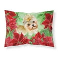 thumbnail image 1 of Morkie Poinsettas Fabric Standard Pillowcase, 1 of 2
