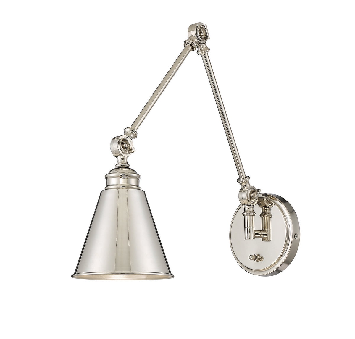 Morland Adjustable 1-Light Sconce in Polished Nickel