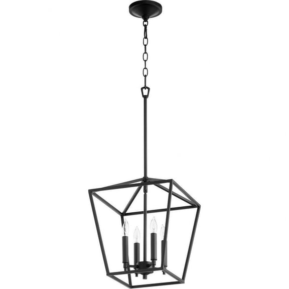 Morland Hollies 4 Light Entry Pendant in Bailey Street Home Home Collection Style 12.5 inches Wide By 16 inches High-Noir Finish Bailey Street Home