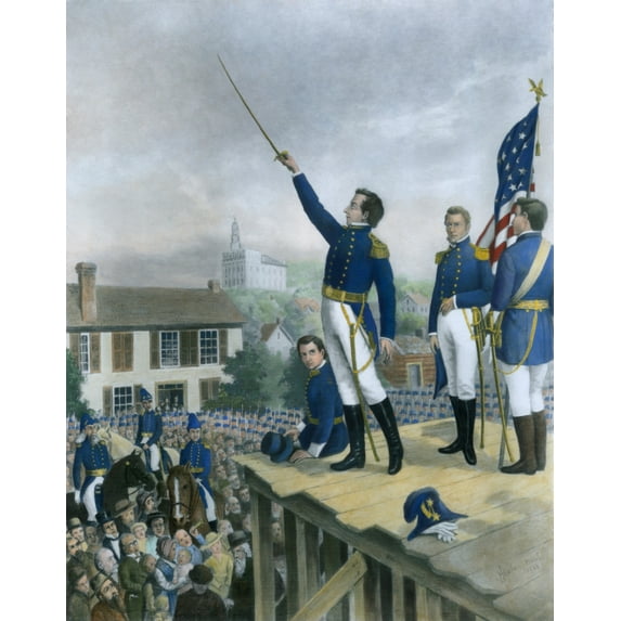 Mormon Prophet Joseph Smith As Lieutenant General Of The Nauvoo Legion. He Mobilized His 5 History (18 x 24)