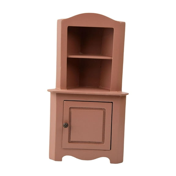 Mornei 1:6 Dollhouse Cabinet Wooden Furniture Micro Landscape Life Scene Mini Model for Pink