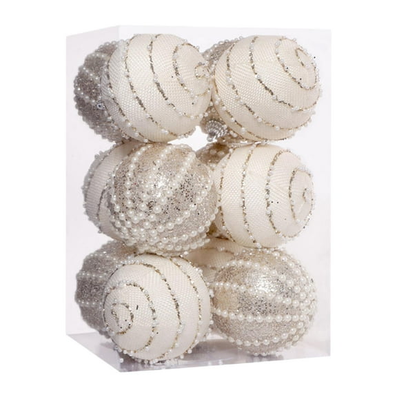 Mornei 12 Pieces Christmas Ball Ornaments Christmas Tree Hanging Decorations Xmas Decor Beige