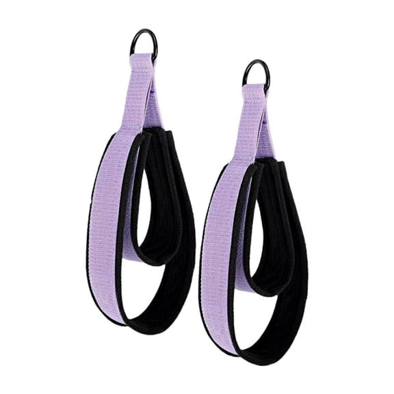 Mornei 2 Pieces Pilates Double Loop Strap Exercise Strap Beginner D Rings Straps Handle