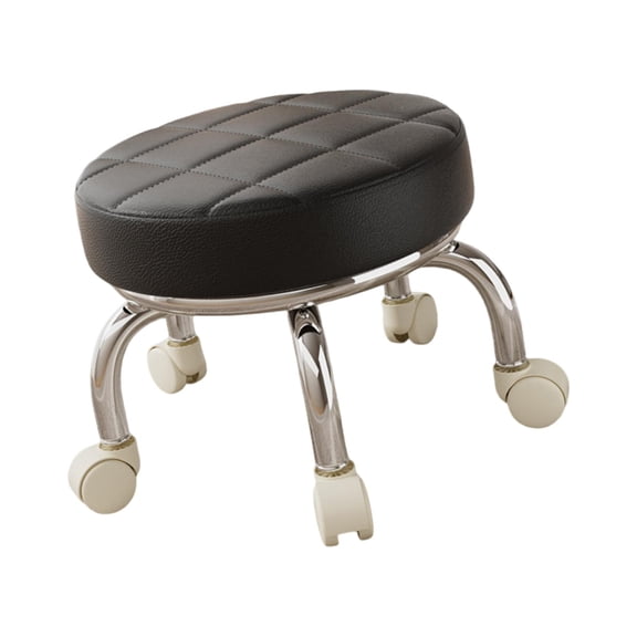 Mornei 360 degree Rotating Low Roller Seat Stool Pedicure Stool Small Breathable Kids Adults Black