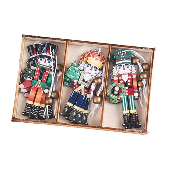 Mornei 9Pcs Wooden Nutcracker Nutcracker Christmas Ornaments Small Party Favors C