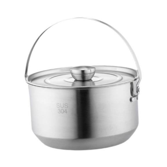 Mornei Camping Hanging Pot Camping Pot 4500ml for 6-8 People Open Fire Picnic Pot Large