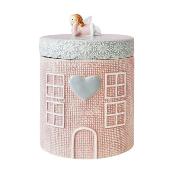 Mornei Ceramic Kitchen Canister Cookie Jar Tea Jar Coffee Food Storage Container Sealed Angel