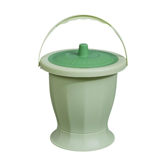 Mornei Chamber Pot with Lid Handle Urinal Urine Storage Pot Spittoon Chamber Bucket for Green With
