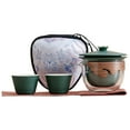 thumbnail image 1 of Mornei Chinese Tea Set Tea Service Set Portable Glass Teapot Infuser Teaware Teapot and dark green, 1 of 8