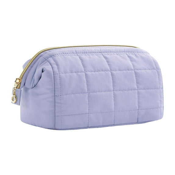 Mornei Cosmetic Bag Toiletry Bag Multipurpose Handbags Zipper Closure Cotton Makeup Bag Violet