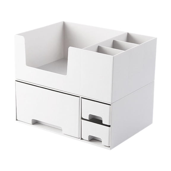 Mornei Cosmetic Storage Box Makeup Storage Box Shelf Versatile Lightweight Smooth Edges White