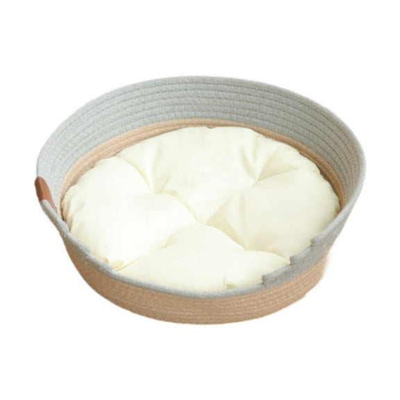 Mornei Cotton Rope Woven Cat Bed, Cushioned Basket , Dog Lounge Bed, Furniture S