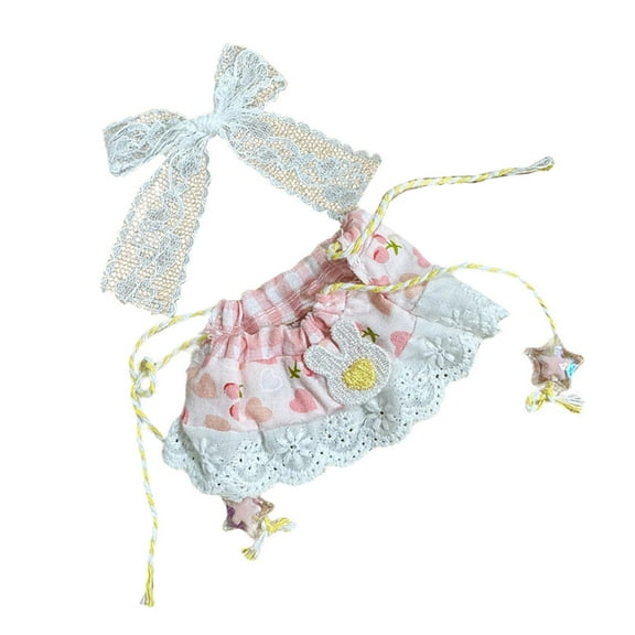 Mornei Doll Clothes for 15cm-17cm Doll, Doll Skirt Cherry Dress,Diy Doll Dress up,Photo Props,Stuffed Animals Accessories Cute