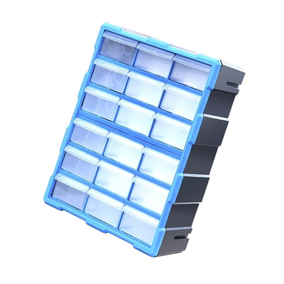 Mornei Drawers Storage Cabinet Organizer Container Wall Mounted Practical Tools Box for Blue 18 Drawers
