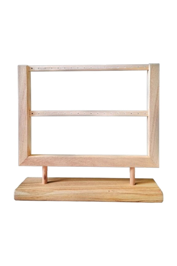 Earring Display Stand, Earring Holder, Wooden Base, Craft, Hanging Storage Rack, 2 layer