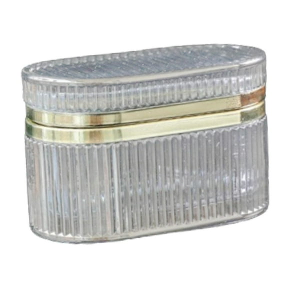 Mornei Embossed Glass Jewelry Box Decorative Lidded Creative Unique Necklaces Organizer Space Gray