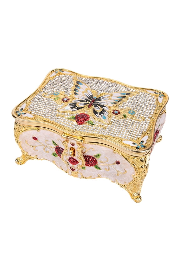 European Design Jewelry Box Jewelry Case Bangle Jewellery Charms Earrings Holder Gold White