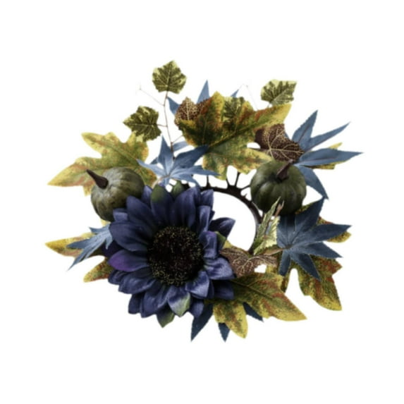 Mornei Flowers Sunflowers Wreath Pumpkin Fall Wreath Floral Pumpkin Wreath Thanksgiving blue