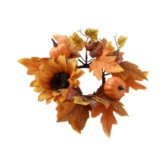 Mornei Flowers Sunflowers Wreath Pumpkin Fall Wreath Floral Pumpkin Wreath Thanksgiving orange