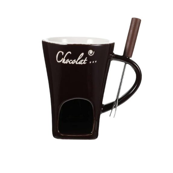 Mornei Fondue Mug Candy Hot Pot Melting Mug Cookware Candy Coffee Cup Fondue Warmer Mug brown