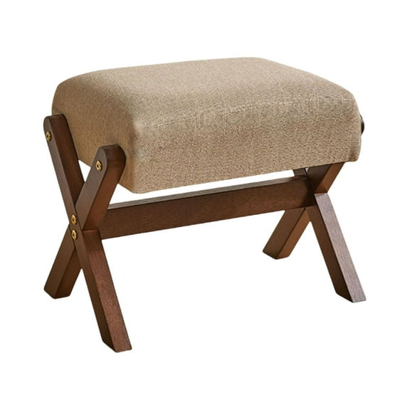 Mornei Footstool Shoe Changing Stool Vanity Stool Ottoman Stool Footrest Step Stool for Dark Brown