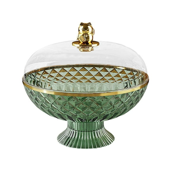 Mornei Fruit Basket Pedestal Bowl with Cover Removable Base for Kitchen Accessories Green
