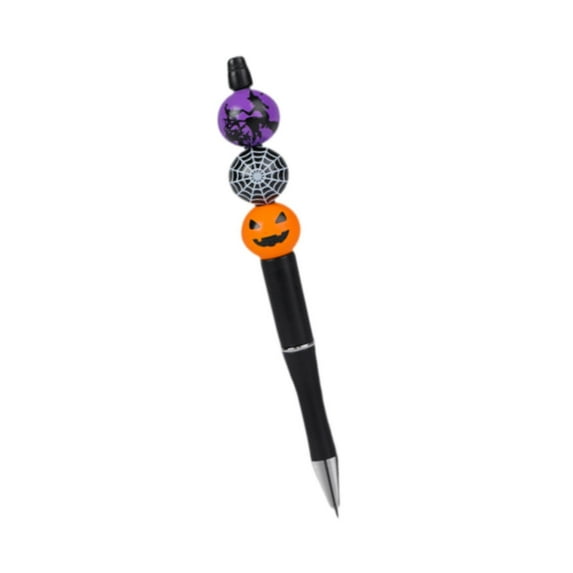 Mornei Halloween Ballpoint Pen Beadable Pen Lightweight Office Supplies 0.5mm Practical Black