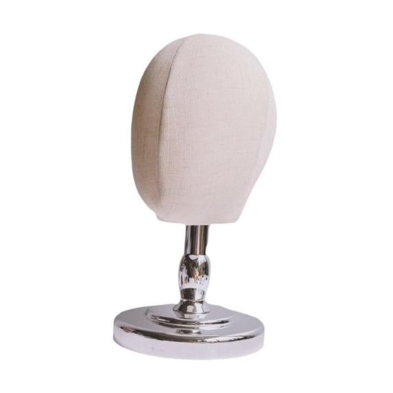 Mornei Head Model Hats Stand Holder with Base Mannequin Head Model Beginner Stylist silvery base