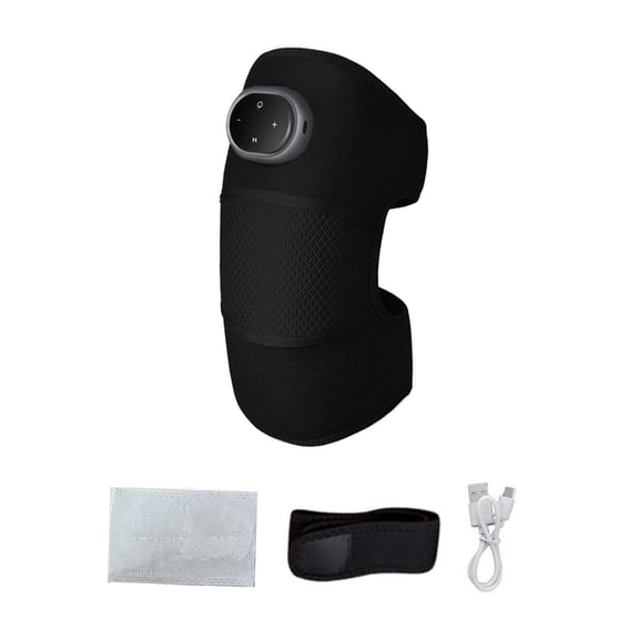 Mornei Knee Massager Heated Knee Massager Rechargeable Cordless Lightweight Heating Pad Black