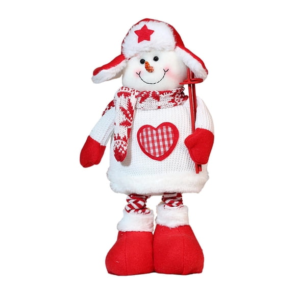 Mornei Long Leg Christmas Doll Christmas Doll Figurines Extension Leg Knitted Christmas Christmas Snowman
