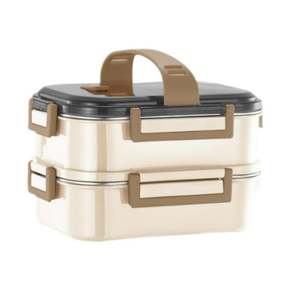 Mornei Lunch Box Bento Box 2 Layer Leakproof Reusable Sealing Eco Friendly Food Storage white