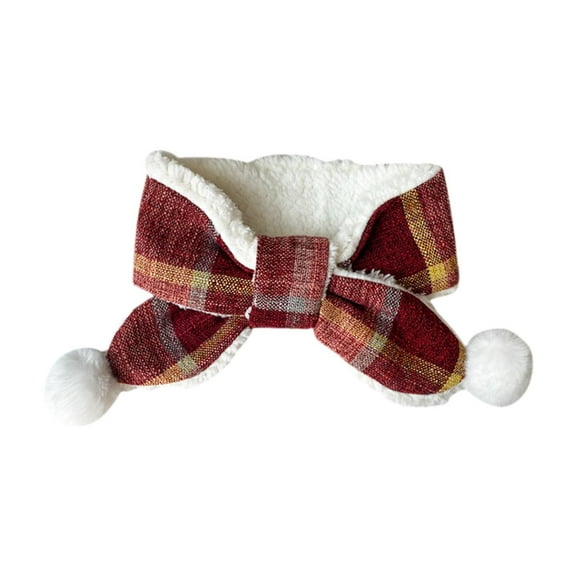 Mornei Pet Dog Winter Scarf Lined Warm Scarf Dogs Protection Easy to Wear Pet Accessory red and S