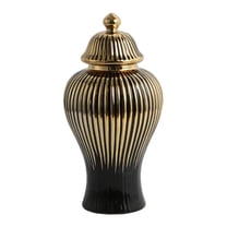 Mornei Porcelain Ginger Jar Ceramic Vase with Lid Tea Storage Jar Decorative Ginger Jar 18cmx18cmx36.5cm