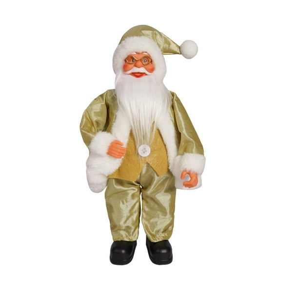 Mornei Standing Santa Claus Doll Christmas Decoration Gift 12 inch Collectible Figurine Gold