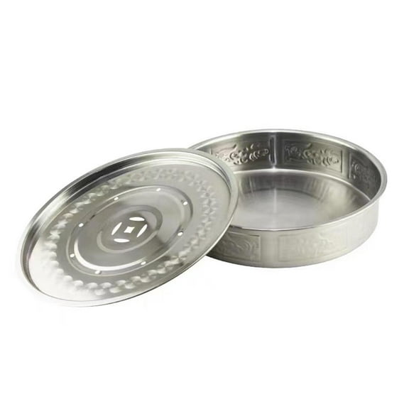 Mornei Tea Tray Drainage Stainless Steel Decorative Tea Tray Table Box Serving Tray for 22cm