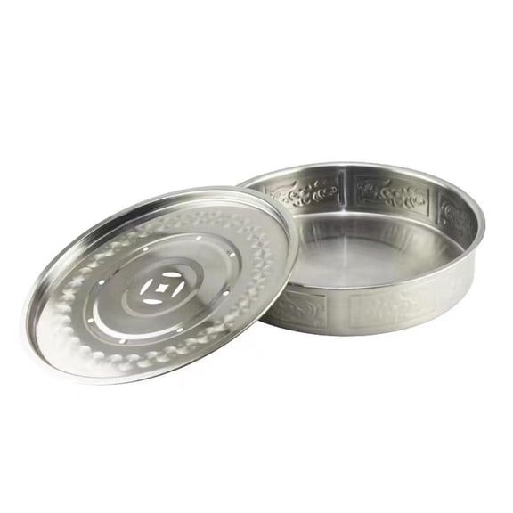 Mornei Tea Tray Drainage Stainless Steel Decorative Tea Tray Table Box Serving Tray for 26cm