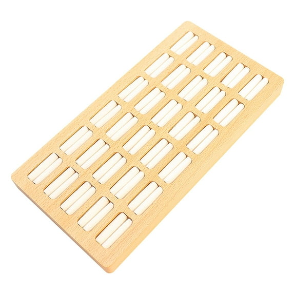 Mornei s Organizer Tray Jewelry Tray Solid Wood 30 Slots Ear Studs Organizer s Beech Beige