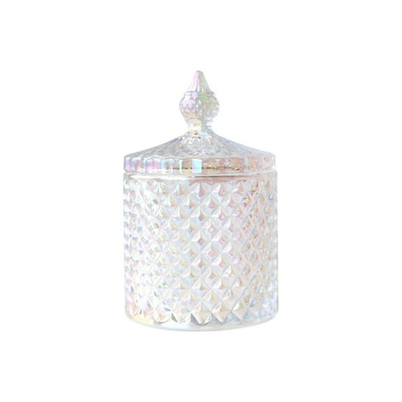 Mornenjoy Glass Candy Dish with Lid, Decorative Candy Jar Sugar Bowl for Wedding & Home Decor Centerpiece Candy Buffet Kitchen Food Storage Apothecary Jar