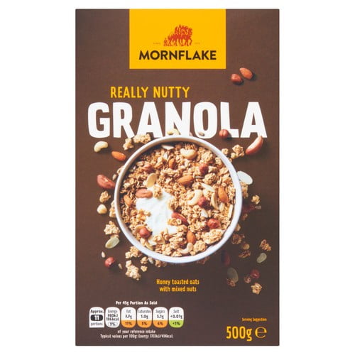 Mornflake Premium Nutty Granola 500g, British Import (Pack of 3)