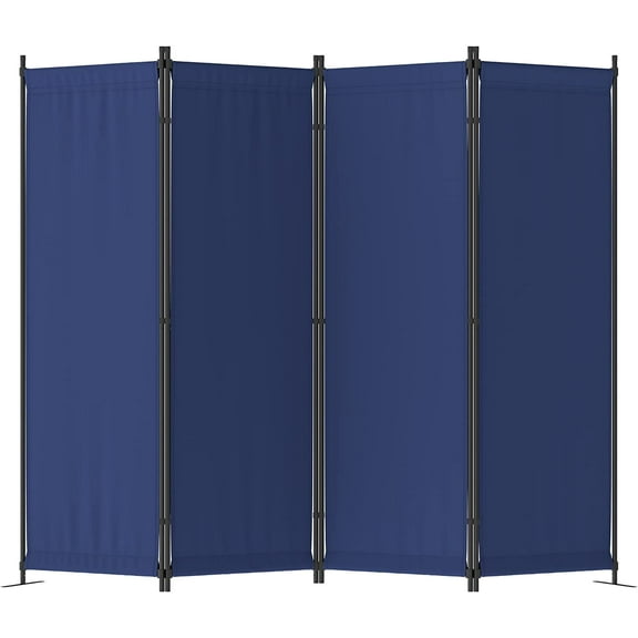 Morngardo Room Divider, Folding Privacy Screens, 4 Panel Room Partitions, 88" Foldable Wall Dividers, Portable Separating for Home Office Bedroom Dorm Decor (Blue)