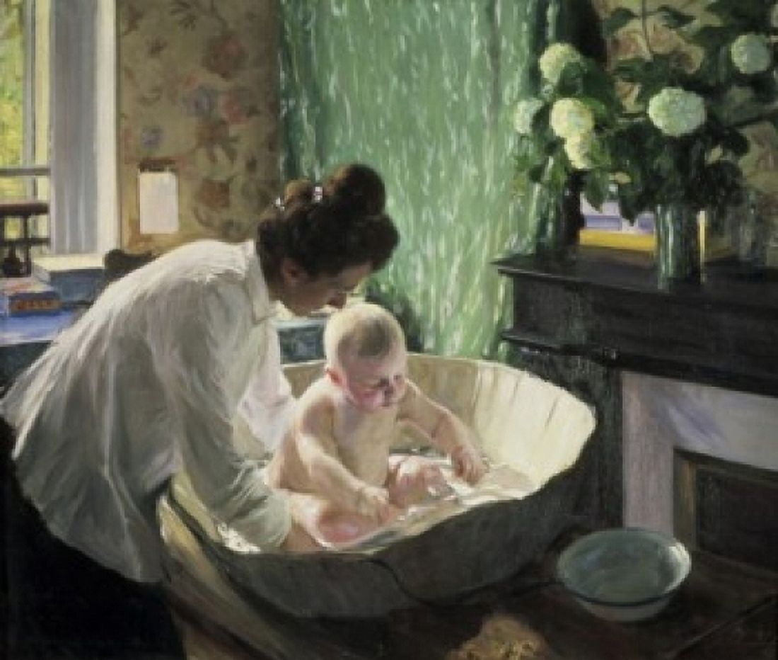 In the Morning 1910 Boris Mihajlovic Kustodiev (1878-1927 Russian) Oil on canvas State Russian Museum St Petersburg Russia Canvas Art - Boris Mihajlovic Kustodiev (24 x 36)